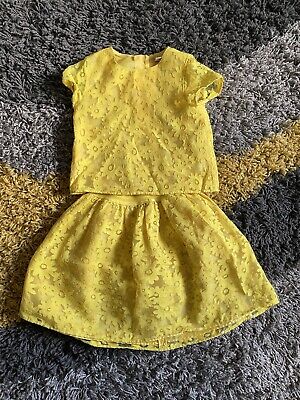 Tu Girls 2 Piece Skirt & T-Shirt Set Yellow - Age 4 Years Top / 6 Years Skirt