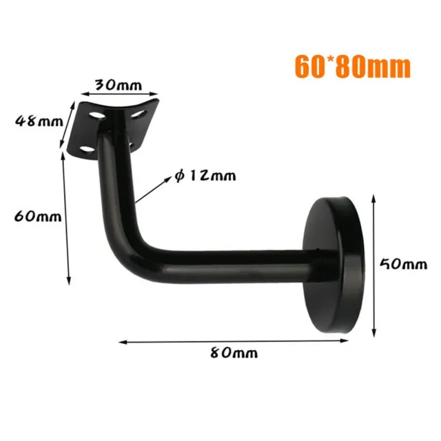 Sturdy Black Handrail Bracket for Secure Wall Mounting Simple and Practical