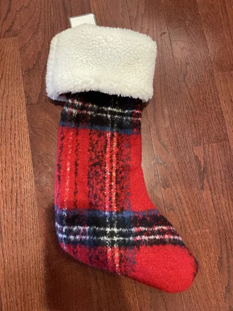 THRESHOLD RED WHITE Checkered Plaid Christmas Stocking Textured Thick New  Target $10.95 - PicClick