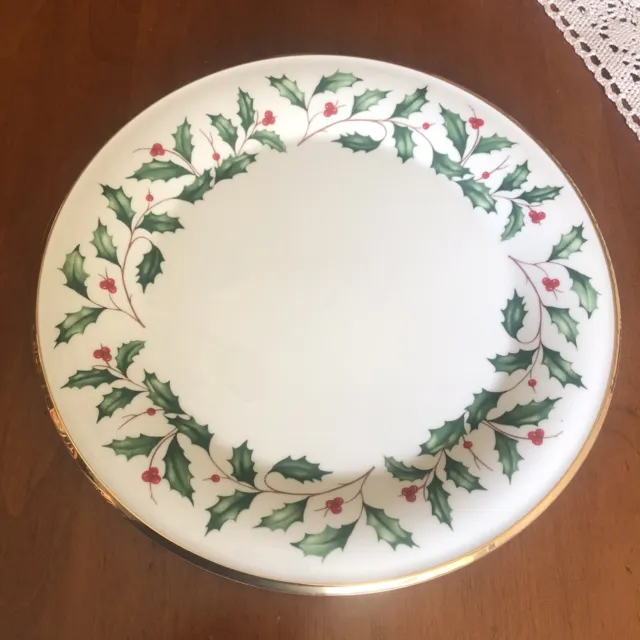 NEW Lenox 24K Gold Porcelain Holly Berry Holiday 10.5 in Christmas Dinner Plate