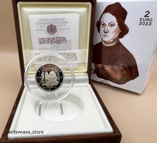 2 Euro Gedenkmünze Vatikan 2023 - 500. Todestag von Pietro Perugino - Proof