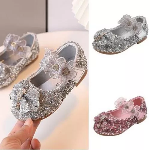 Toddlers Baby Girl Kids Wedding Formal Dress Sequin Princess Party School Shoes