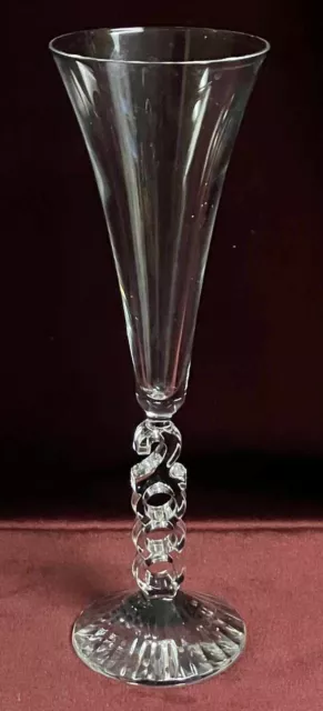 Clear Glass Crystal Champagne Flute Year 2000 Estate Sale!