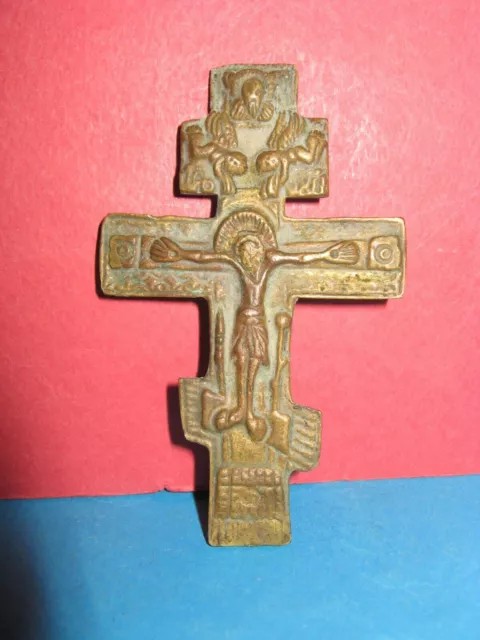 Medieval Russian or Greek bronze cross made in the 18-19th century - VERY RARE!