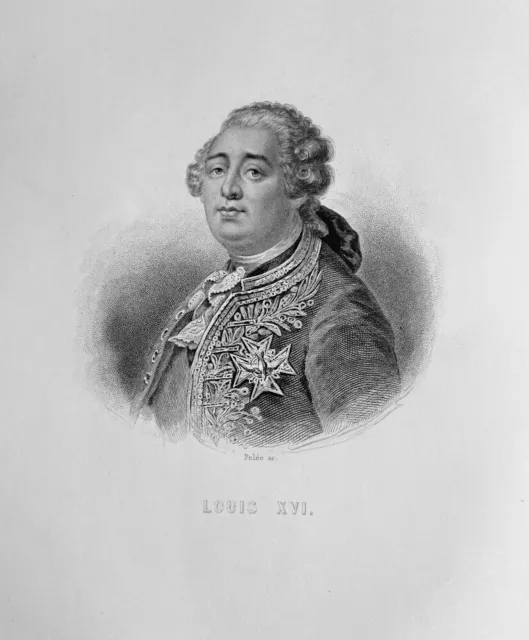 FRANCE KING LOUIS XVI FRENCH REVOLUTION BEHEADED ~ Old 1869 Art Print Engraving