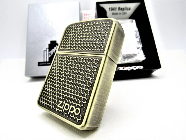 Grill Mesh Double Sides Antique Brass 1941 Replica ZIPPO 2016 MIB Rare 2