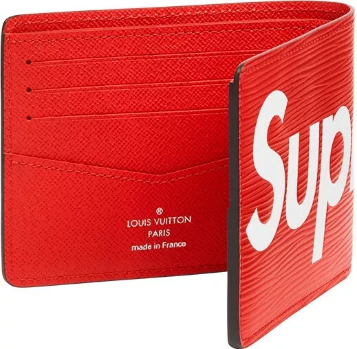 LOUIS VUITTON x Supreme Portefeuille Brazza Epi/Taiga Leather Wallet M67719  Red