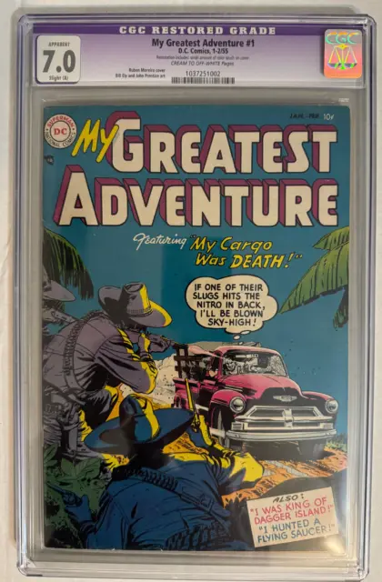 My Greatest Adventure # 1 CGC 7.0 Slight Restoration DC 1955 Beautiful Copy!