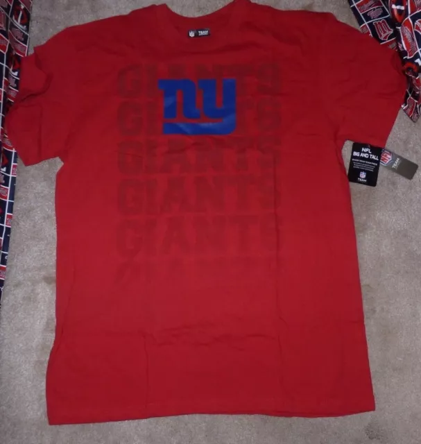 NEW NFL NY New York Giants Football LT Large Tall Alt Red T Shirt Men NEW NWT