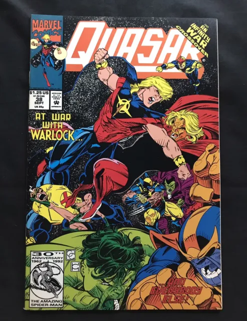 Quasar #38 1992 Infinity War Crossover Thanos Adam Warlock Marvel Comics