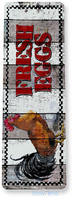 Fresh Eggs Rooster Farm Hen House Chicken Coop Rustic Decor Tin Sign B497