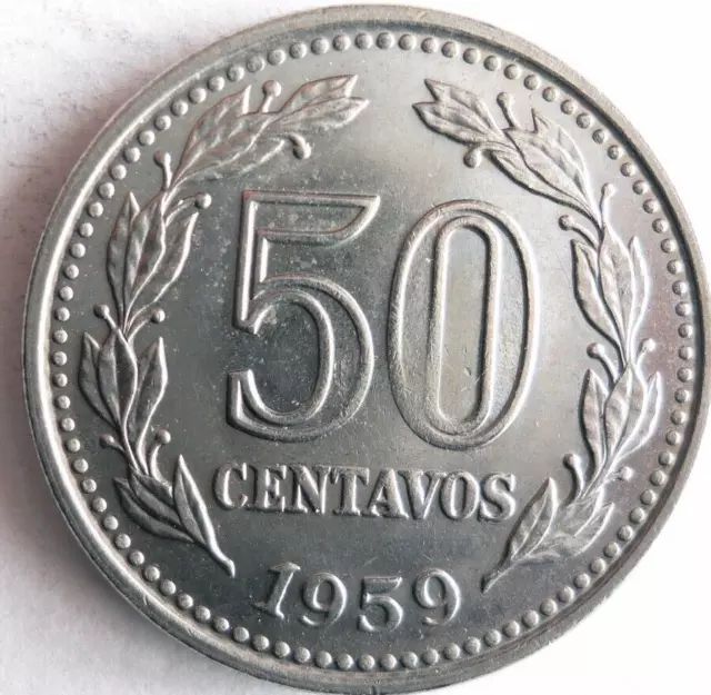 1959 Argentine 50 Centavos - Excellent Pièce de Monnaie Argentine Poubelle #1