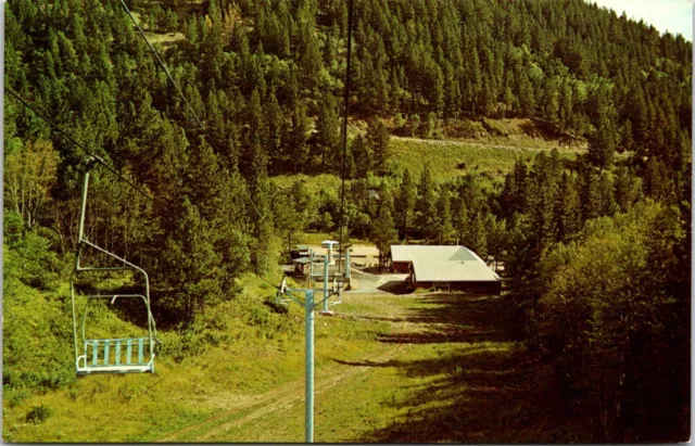 Postcard Terry Peak Ski Slopes Chairlift South Dakota D29