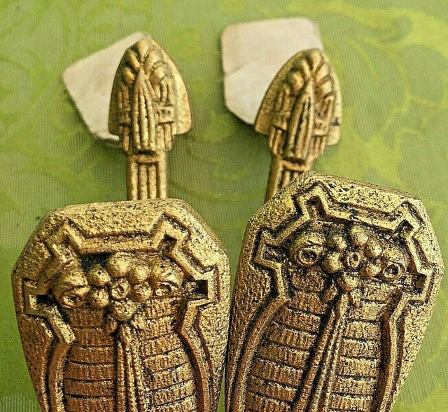 FRENCH LA SAMARITAINE 1920s CURTAINS DRAPES WALL TIEBACKS HOOKS~ORMOLU BRASS~NEW 2