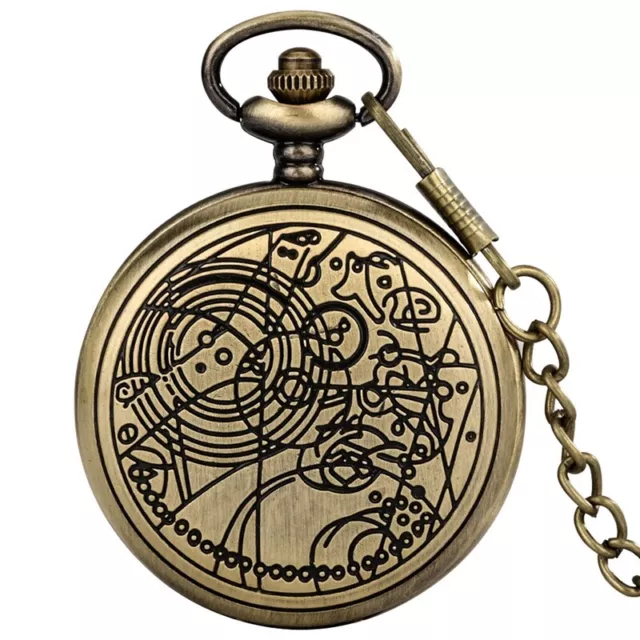 Bronze Doctor Who Quartz Pocket Watch Lot Necklace Fob Chain for Women Men Gifts
