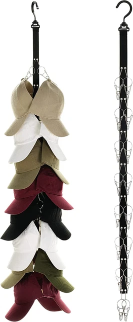 Hat Organizer Holder Rack for Closet Rod (2 Pack) Easy Hat Storage Hangers for B
