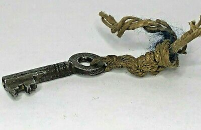 Antique Cabinet Key Hollow end Flattened bow 43 mm long 6 mm shaft 3
