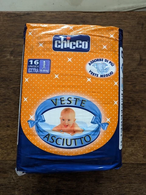 Sealed Pack Chicco Alte Windeln 15-30 kg Sz 7 (No Pampers) couches Vintage vtg
