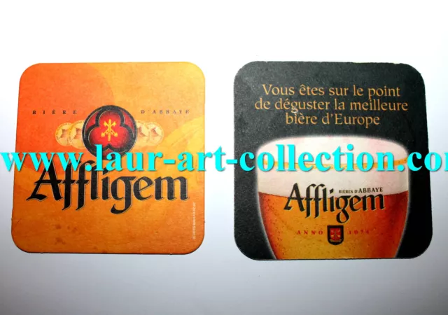 Affligem - 2 Ancien Sous Bock Dessous Verre, Biere D'abbaye Bar Pub Beer Coaster