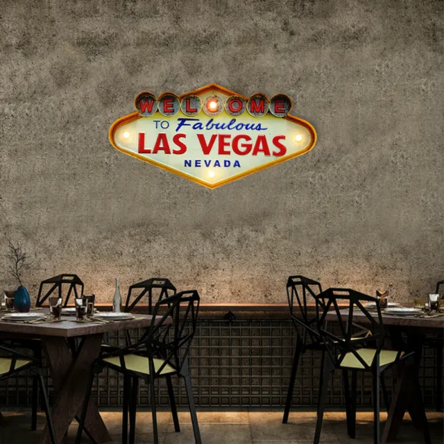 Metal  Las Vegas Welcome Neon Sign with LED Vintage for Kitchen Bar Decoration
