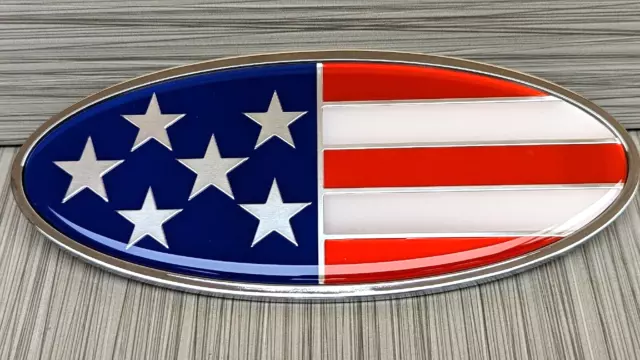 American Flag PETERBILT OVAL 7 7/8  Hood Side Fender Emblem  USA Patriot Veteran