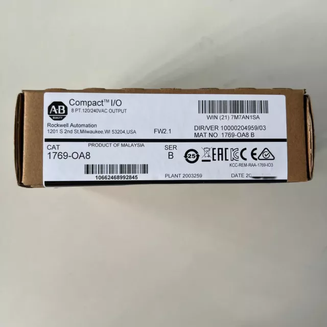 AB 1769-OA8 New Factory Sealed 1769OA8/B CompactLogix PLC Output Module In Stock