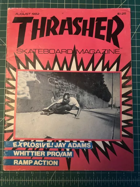 THRASHER SKATEBOARD MAGAZINE August 1982 Jay Adams Skate Zine