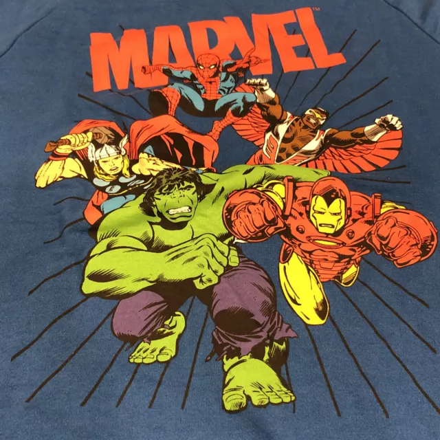 Marvel Sweatshirt Size L 11-13 Youth Spiderman, Hulk, Iron Man, Thor