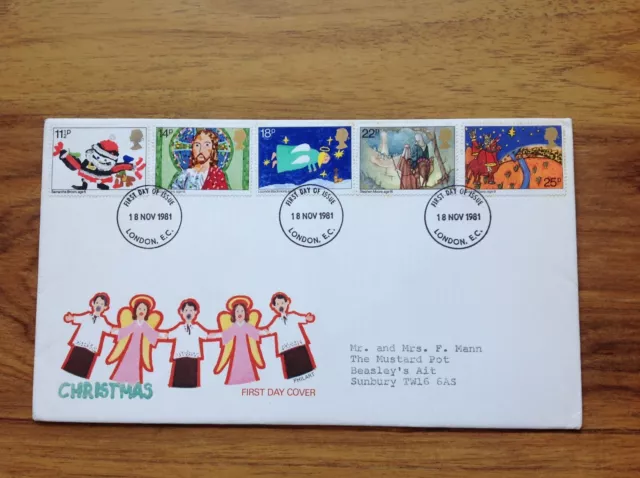 GB Christmas  First Day Cover 1981 , London  pmk. Free UK P&P