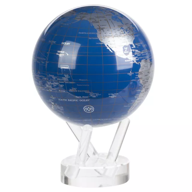 NEW Mova Spinning Globe Small Blue & Silver