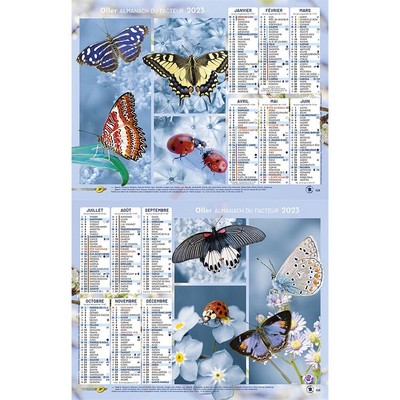 CALENDRIER DE LA Poste 2023, Almanach du facteur, papillons EUR 9,90