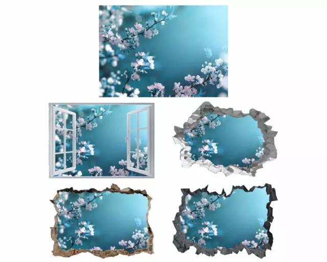 Tree Wall Sticker - Flower Wall Decal, Self-Adhesive Removable Vinyl