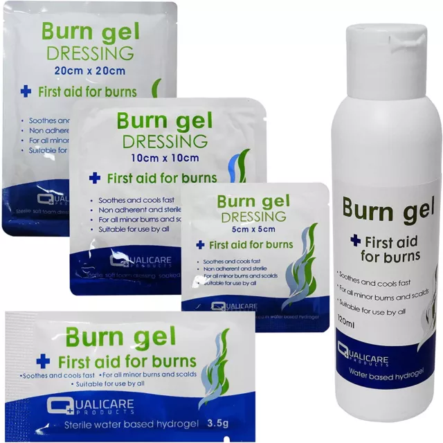 Burn Gel- Sterile, Soothing Relief, Cooling Gel dressing Scalds, 5cm, 10cm. 20cm