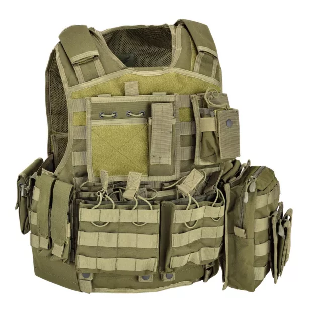 Defcon 5 D5-Bav06 Od Tactical Vest Body Armor Carrier Set Od Tattico Militare