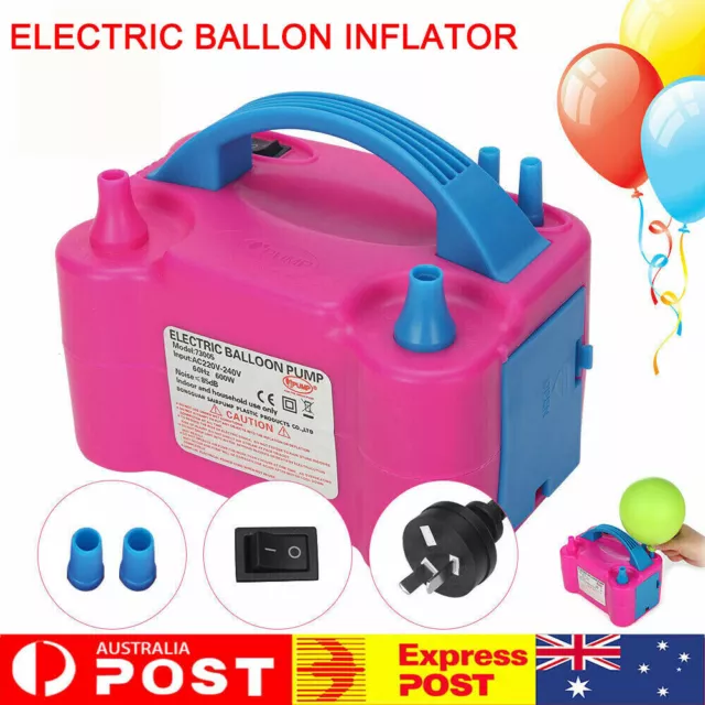 Electric Balloon Pump Inflator 600W Power 2 Nozzles Portable or 20x balloon