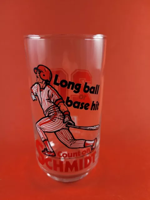 "Count On" Mike Schmidt Phillies Pepsi Glass Baseball 1981 Super Action Series..