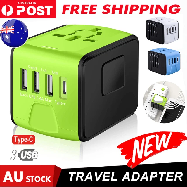 3USB &Type-C International Universal Travel Adapter Outlet Converter Plug Power