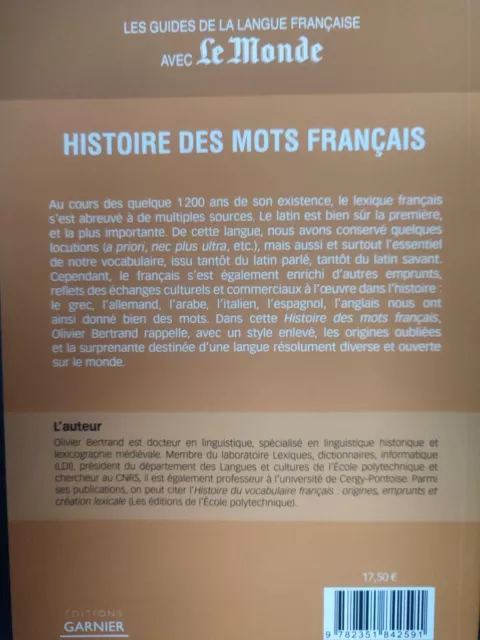 Histoire des mots français - les guides de la langue française avec le monde 2