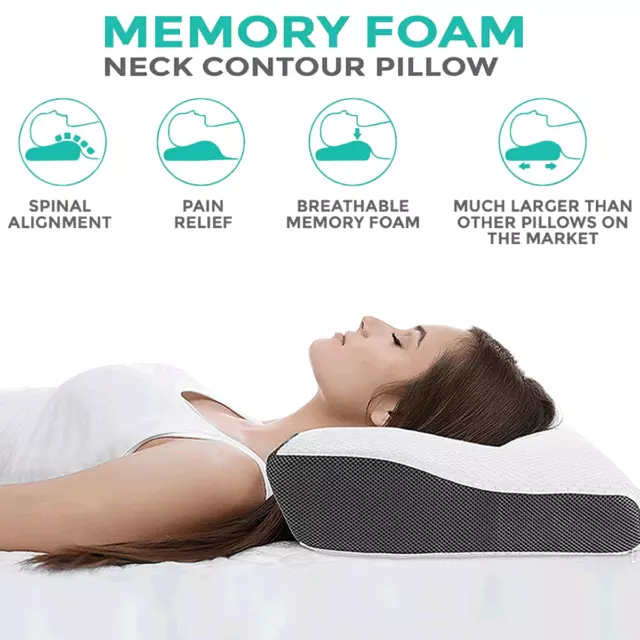 Contour Memory Foam Kissen Nacken Rückenunterstützung orthopädisch fester Kopf Meine Kissen