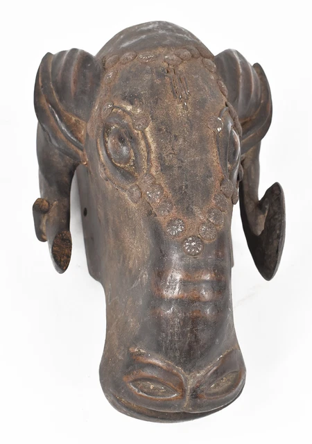 Baule Wooden Ram Mask Gbagba Cote d'Ivoire African Art