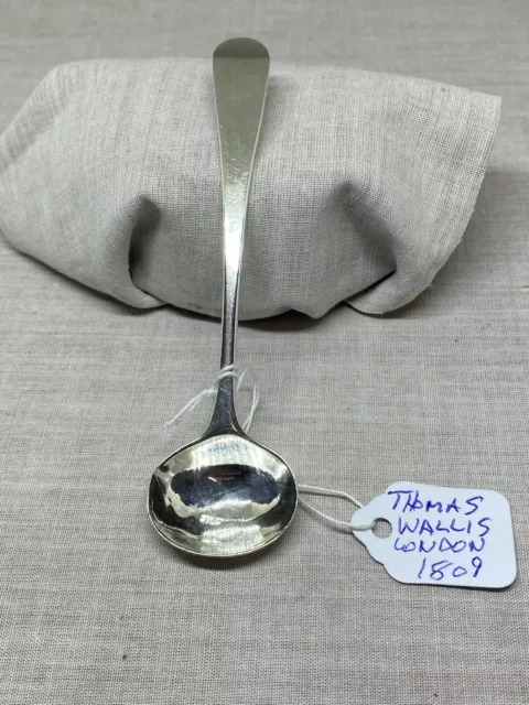 A Superb Large Antique George III S/Silver OE Salt Spoon T. Wallis HM London1809