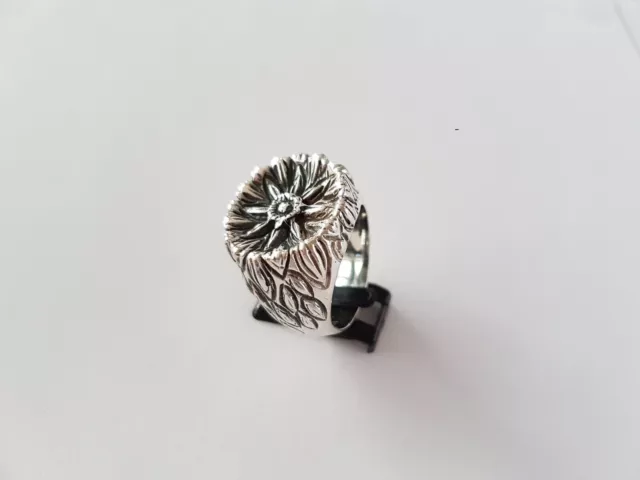 Silber Designer Ring 925 Sterling Silber Ringgröße 62 (19,7mm im Ø) 70er Jahre