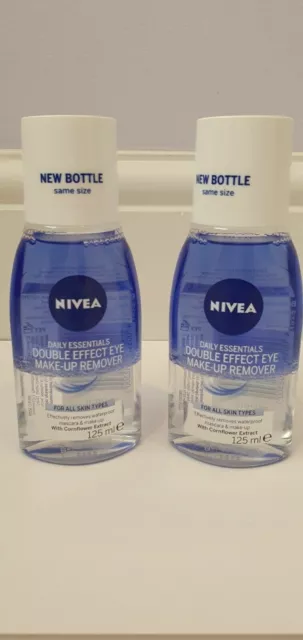 2 x Nivea Daily Essentials doppelter Effekt Augen Make-up Entferner 125ml