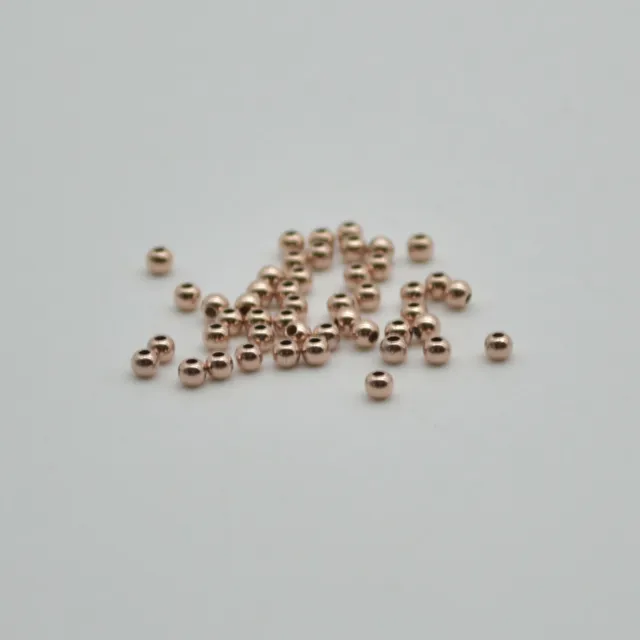 14K Rose Gold Filled Round Seamless Spacer Beads - 2mm - 50 count