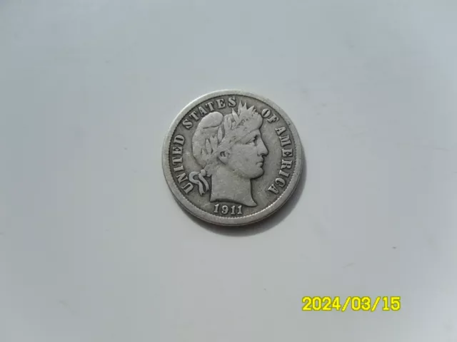 Usa - Silver Barber Dime 1911