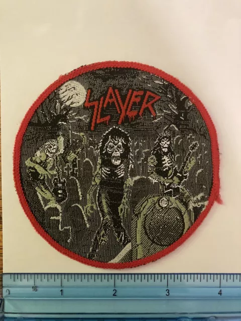 Slayer - Live Undead - Roter Rand - Vintage gewebter Patch 80er Jahre Lagerbestand