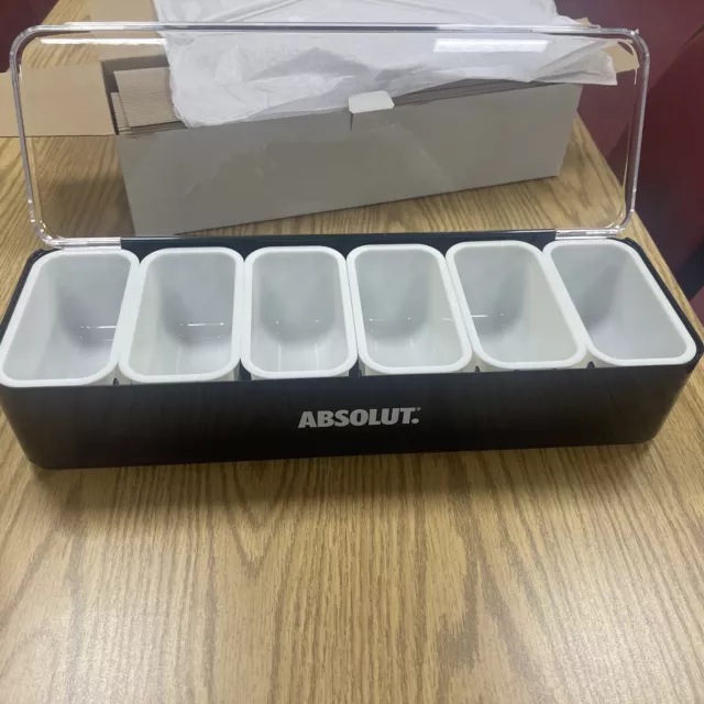 NEW Absolut Vodka Bar Caddy Garnish Tray Removal Condiment Container