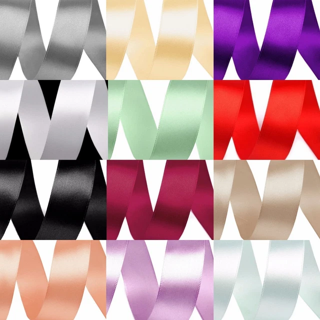 30 m Schleifenband Satinband 25 mm 2,5 cm viele Farben Geschenke Deko Hochzeit
