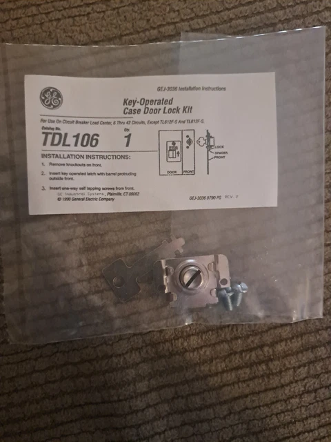 GE Industrial TDL106 Door Lock for Use with 70-225 Amp Load Center