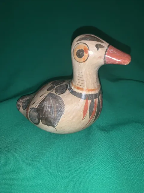 Tonala Mexican Art Pottery Duck Bird Earth Tones Figurine Mexico